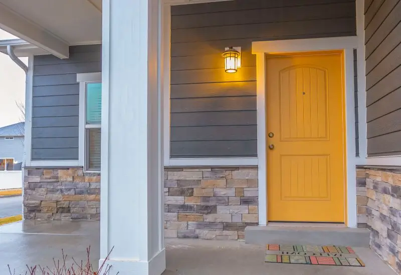 Front view of porch siding