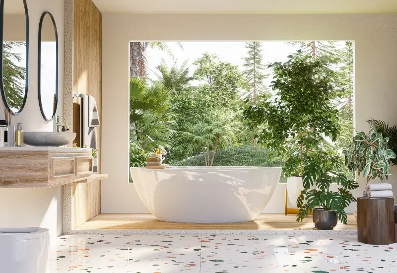 Modern spa-like bathroom in Delaware