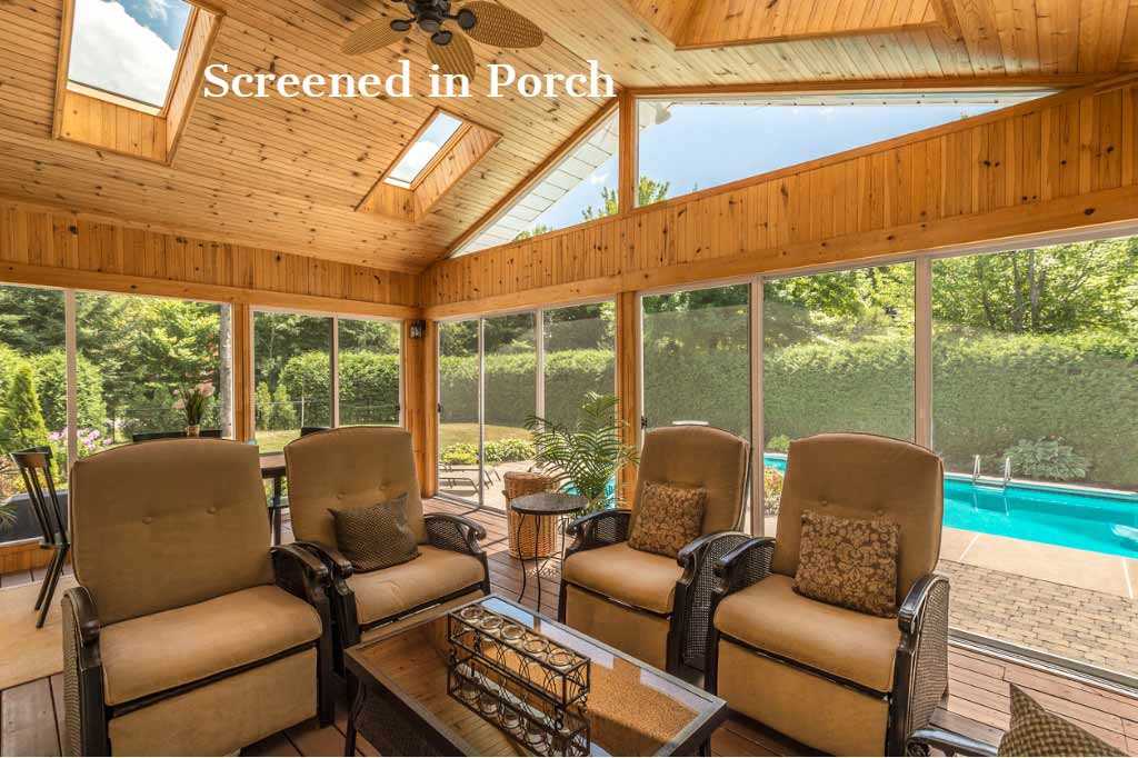 Screened-in porch built for a wooden home in Newark